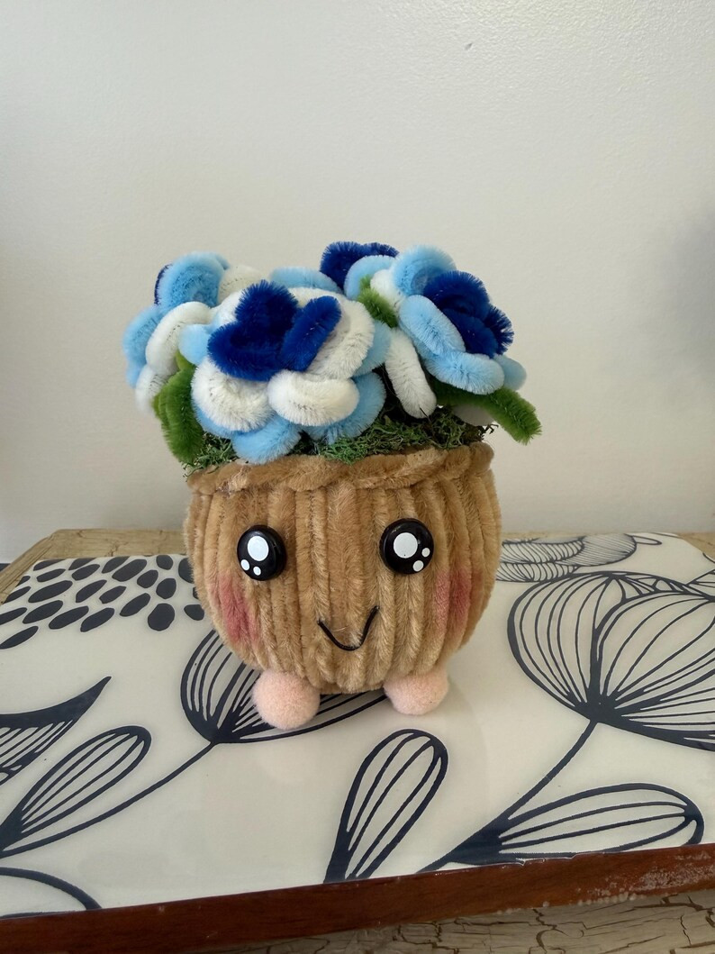 Thumbnail: Kawaii Flower Pot Decor | Handmade Pipe Cleaner Planter | Cute Desk Decor Gift f