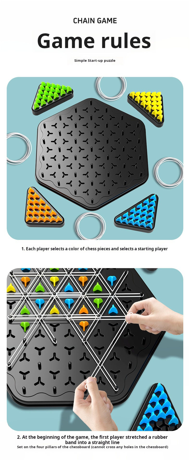 Thumbnail: Chain Triangle Chess Game Triggle Rubber Band Game Educational Interactive Game 