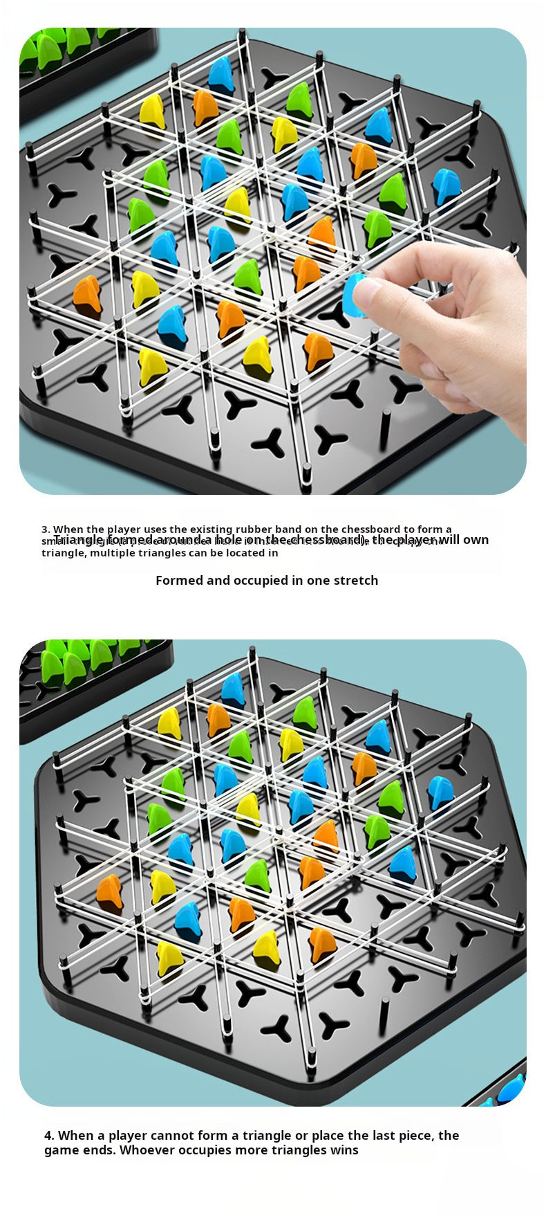 Thumbnail: Chain Triangle Chess Game Triggle Rubber Band Game Educational Interactive Game 