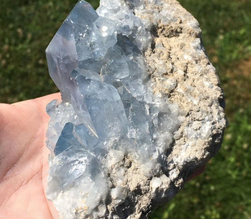 Thumbnail: 5 inch Large terminated Celestite Crystal Cluster, Highly Charged, Angelic Realm