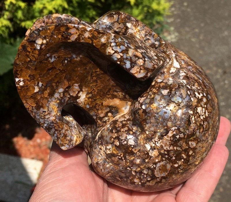 Thumbnail: Large Opalized Quartz Crystal Skull - Coffee Jasper  Skull, Karma Clearing