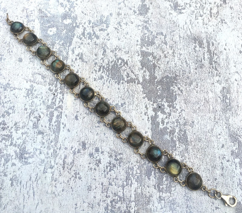 Thumbnail: Mystical Labradorite Bracelet Sterling Silver Jewelry