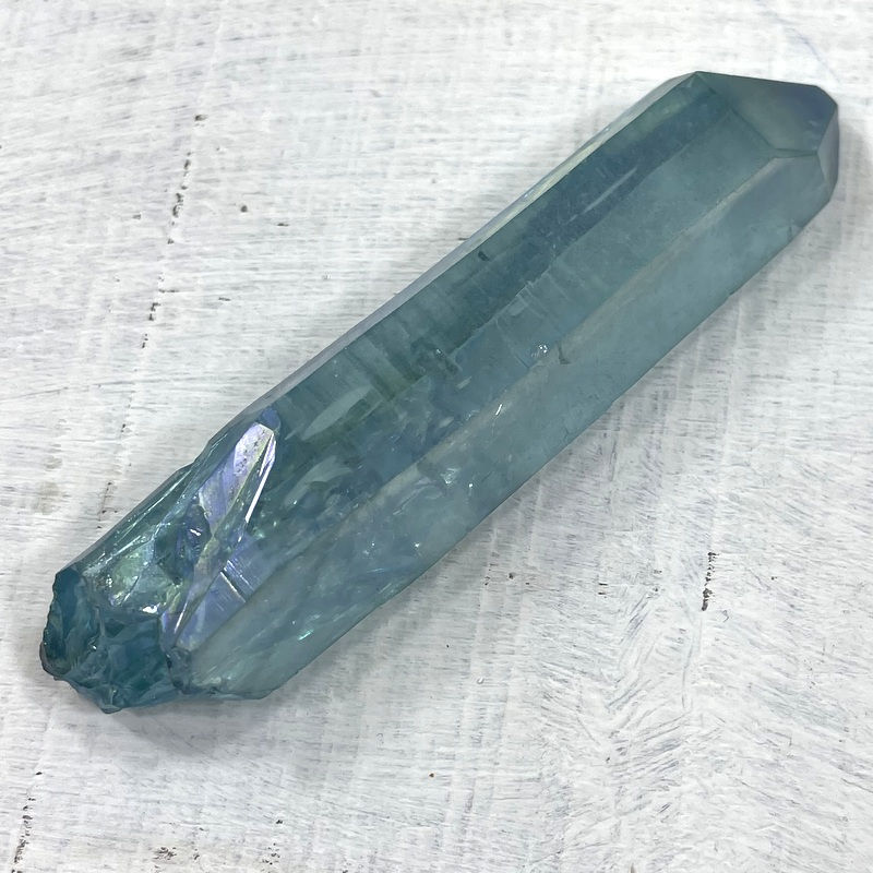 Thumbnail: Large Aqua Aura Clear Quartz Point, Key Crystal, Psychic Ability, Astral Travel