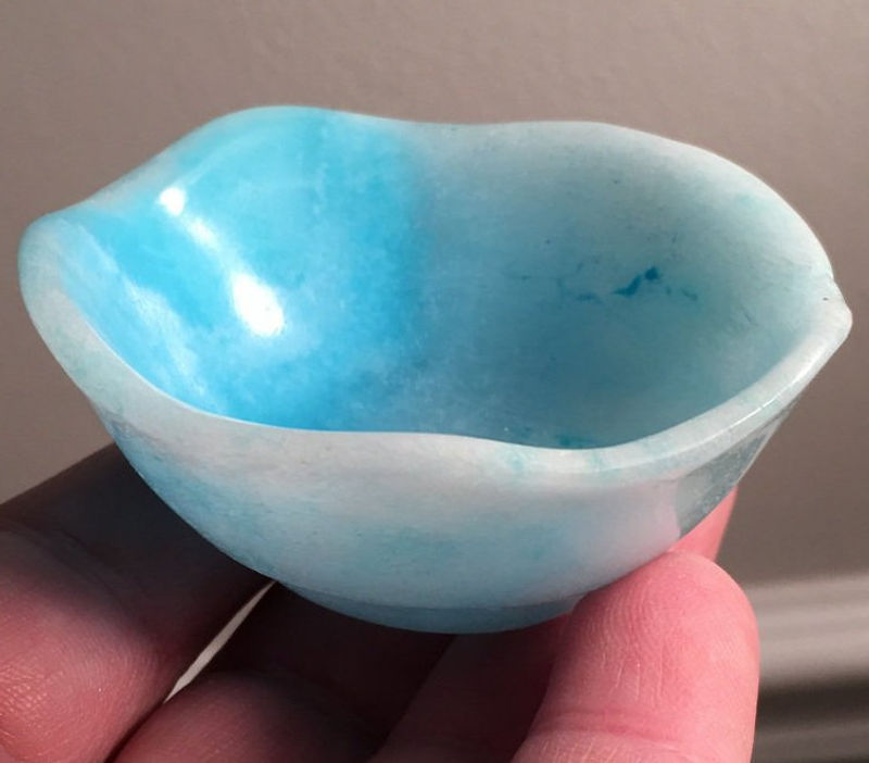 Thumbnail: Rare Blue Aragonite Gemstone Bowl - Psychic Ability, Ascended Masters, Guides