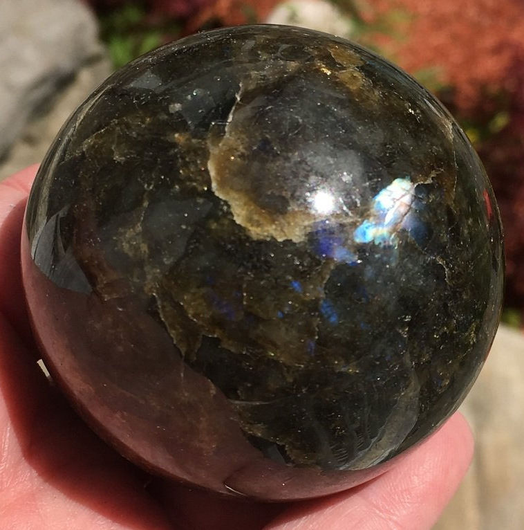 Thumbnail: 2.5" Metaphysical Labradorite Sphere Scrying Orb Crystal Ball Psychic Work