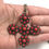 Thumbnail: Large Vintage Maltese Cross Necklace, Red Rhinestone Coral Pendant