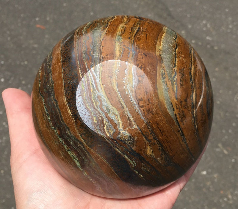 Thumbnail: 4.25" Tiger Eye Iron Gemstone Altar Bowl - Manifestation, Magic, Power