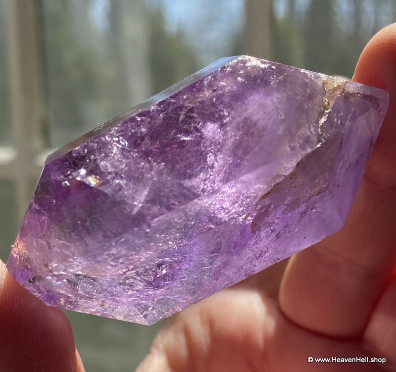 Thumbnail: Clear Rainbow Amethyst Quartz Double Terminated Point - Opens Psychic Channels