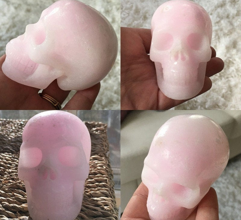 Thumbnail: Pink Aragonite Crystal Skull, Spiritual Realm Guidance, Hand Carved Skull