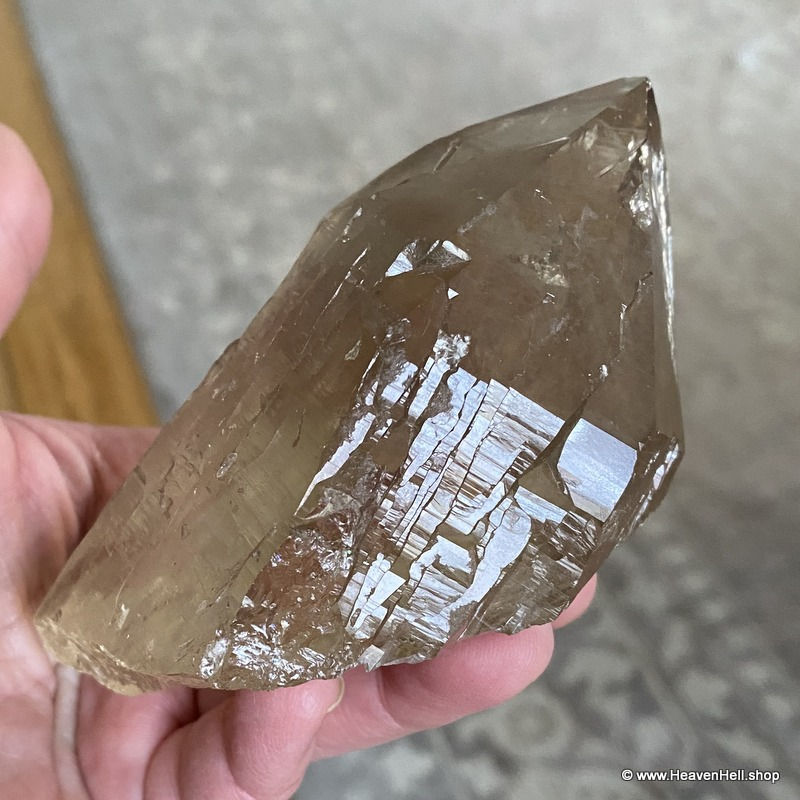 Thumbnail: Large Clear Smoky Citrine Castle Quartz Elestial Crystal Spritual Realm