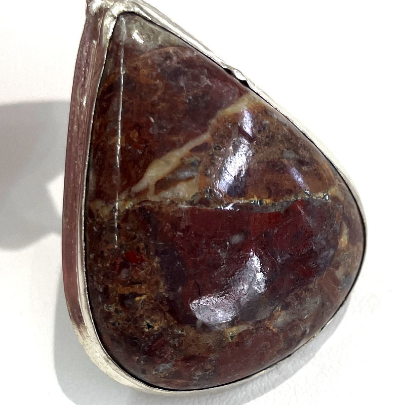 Thumbnail: Vintage Brecciated Jasper Pendant, Sterling Silver Handcrafted Jewelry