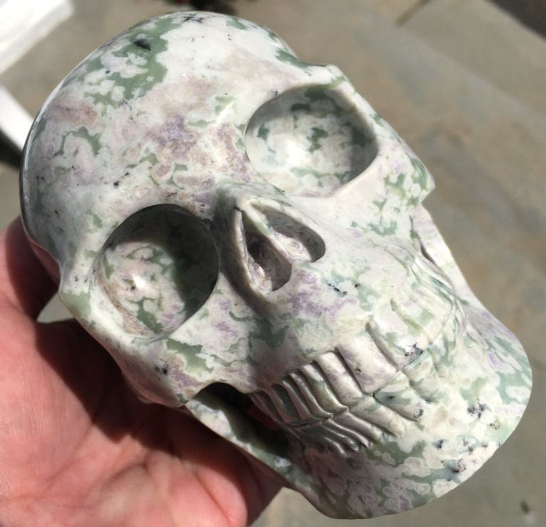 Thumbnail: Large Dendritic Jasper Crystal Skull, Master Skull, Hand Carved, New Beginnings