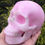 Miniatura: Large Drusy Pink Aragonite Crystal Skull, Bubble Gum Pink, High Vibration