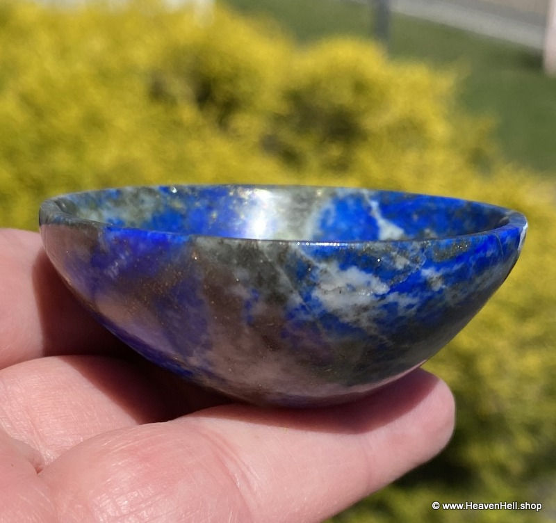 Thumbnail: 2.1" Lapis Lazuli Pyrite Gemstone Bowl - Psychic Ability, Automatic Writing