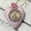Miniatura: Blush Pink Christmas Ornament Madonna and Child Glitter Rhinestone Cameo