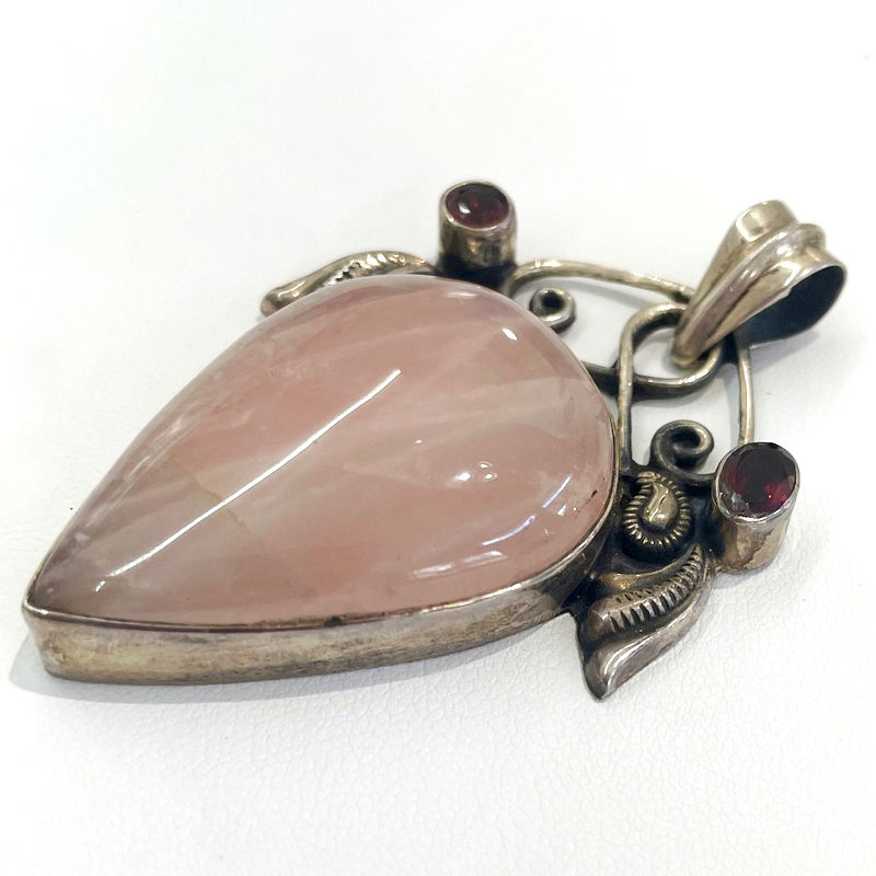 Thumbnail: Artistic Pink Morganite Pendant, Spiritual Growth, Silver Art Jewelry
