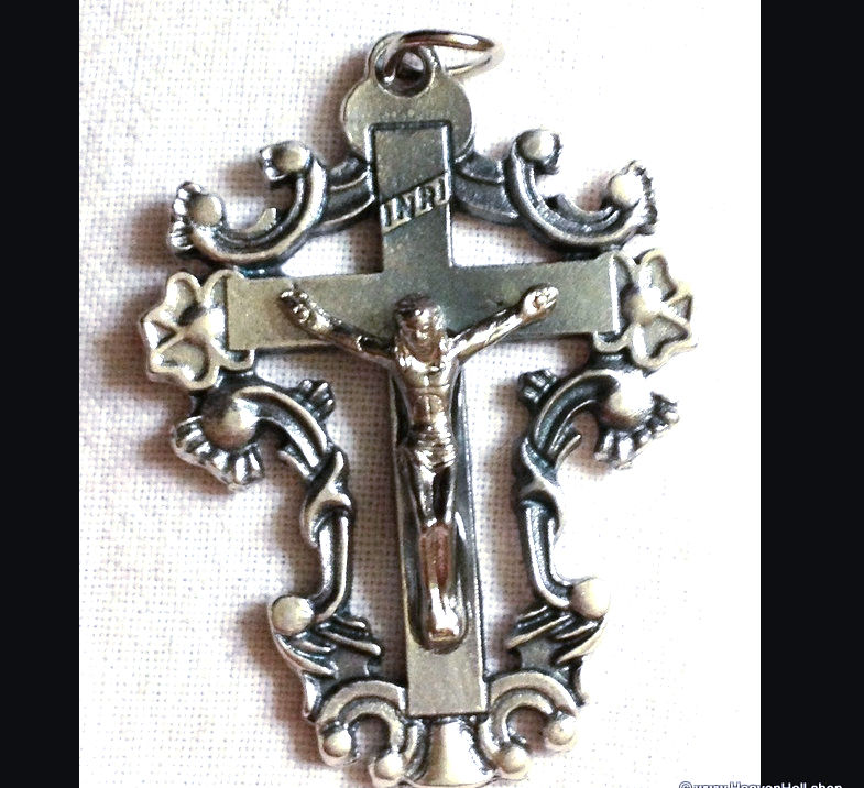 Large Ornate Crucifix Cross Pendant, Religious Christian Statement Jewelry