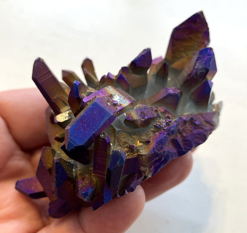 Thumbnail: Purple Titanium Aura Quartz Crystal Cluster Clairvoyance Clear Karma