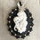Miniatura: Crowned Day of the Dead Woman with Skull Pendant, Black and White Art Jewelry