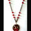 Miniatura: Vintage Red Rhinestone Virgin Mary and Angels, Cameo Necklace