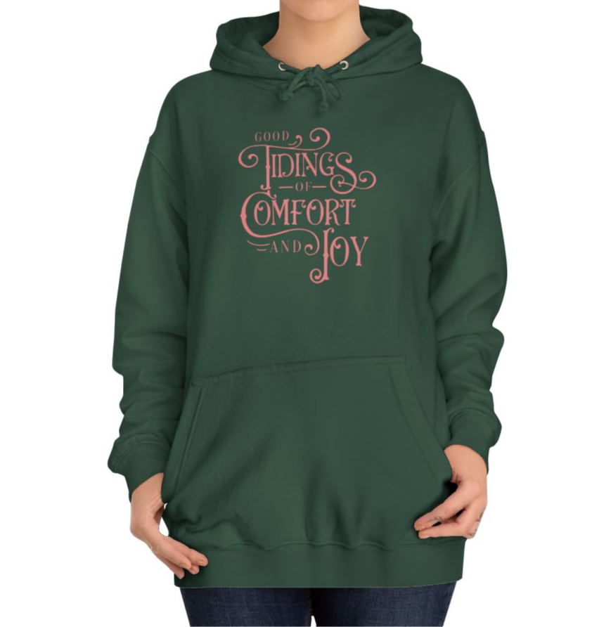 Thumbnail: Christmas Winter Hoodie Good Tidings Comfort & Joy Sweatshirt w/Pockets Apparel 