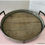 Miniatura: Rustic Reclaimed Wood & Iron Tray Round Farmhouse Tray with Handles