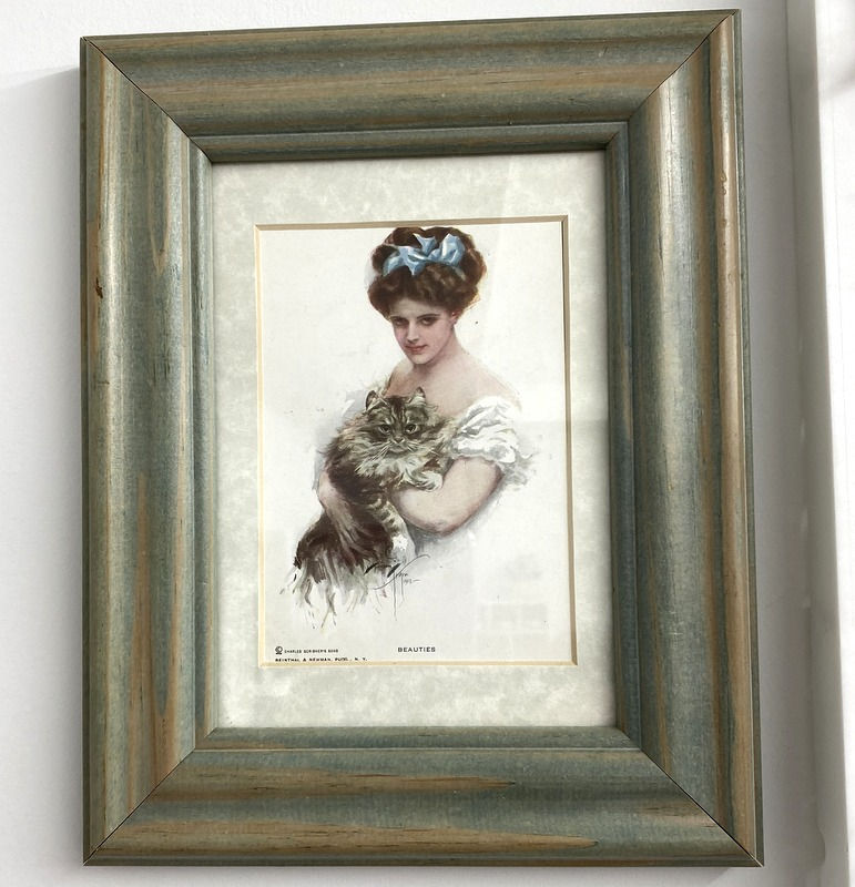 Thumbnail: Vintage Harrison Fisher Artist Signed Postcard, Framed, Woman with