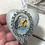 Miniatura: Light Blue Christmas Ornament Virgin Mary Glass Cameo Handcrafted Holiday Décor