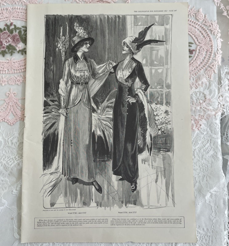 1912 Magazine Fashion Illustration Art, Edwardian Woman, Carl Klienschmidt