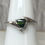 Miniatura: Vintage 14k White Gold Chrome Diopside Ring, Trillion Cut Gemstone , 7.5