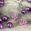 Miniatura: 21" Rosary Beads Purple and Pink Roses, Handmade, Catholic Religious Faith Gifts