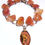 Miniatura: Vintage Virgin Mary Carnelian Gemstone Charm Bracelet, Trendy Religious Jewelry