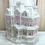Miniatura: Victorian Rhinestone House, Shabby Pink, Light-up, Plaster Christmas Décor