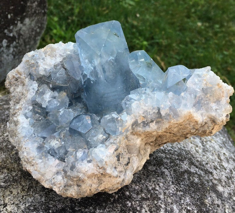 Thumbnail: 5 inch Large terminated Celestite Crystal Cluster, Highly Charged, Angelic Realm