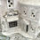 Miniatura: Vintage Christmas Village House, Light Up Glass Windows, Fine Silver, Glitter