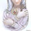 Miniatura: Vintage Shabby Virgin Mary Statue, Rhinestone Crown Our Lady of Sorrows Planter