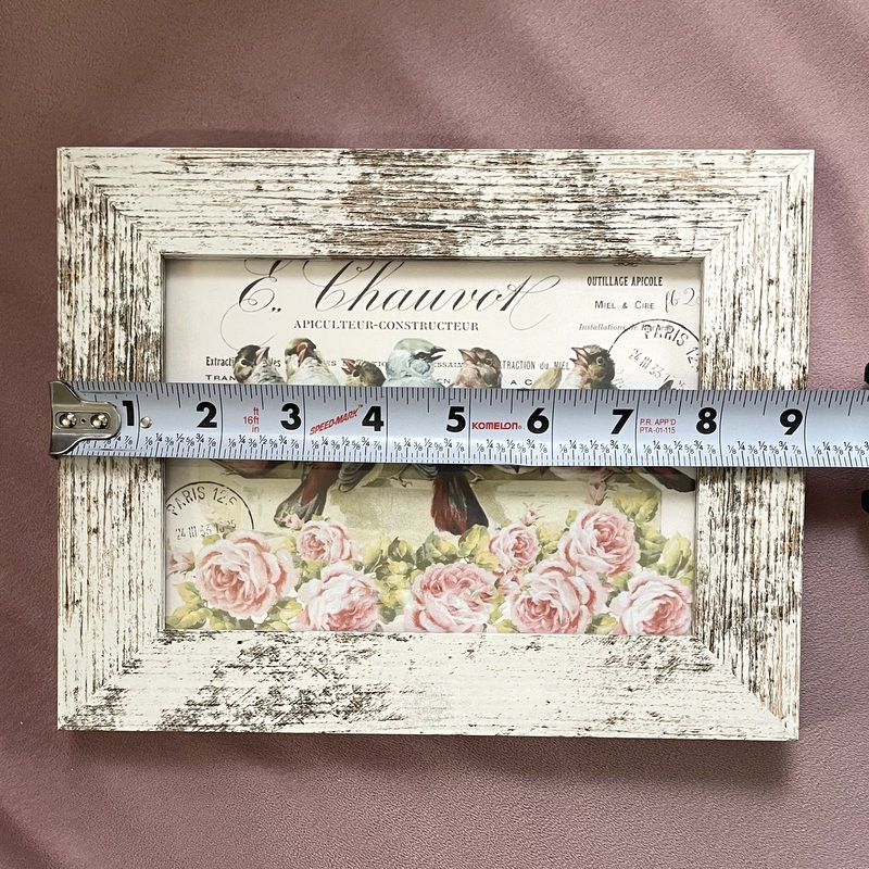 Thumbnail: Shabby Birds Art Print Framed Artwork Pink Roses Chic French Writing