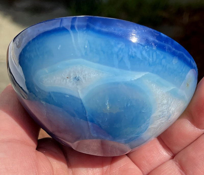 Thumbnail: High Vibration Blue Onyx  and Quartz Gemstone Bowl Healing Crystals