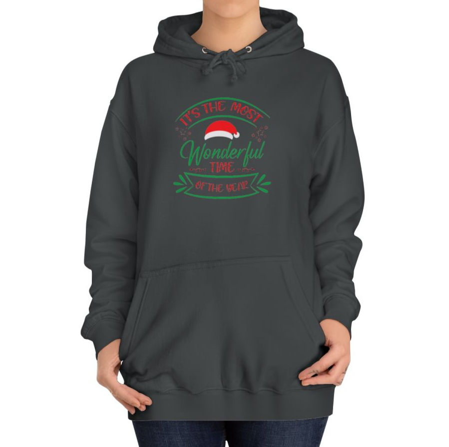 Thumbnail: Most Wonderful Time the Year Christmas Hoodie Sweatshirt w/Pockets Cozy Apparel 