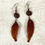 Miniatura: Long Brown Feather Dangle Earrings Handcrafted Jewelry