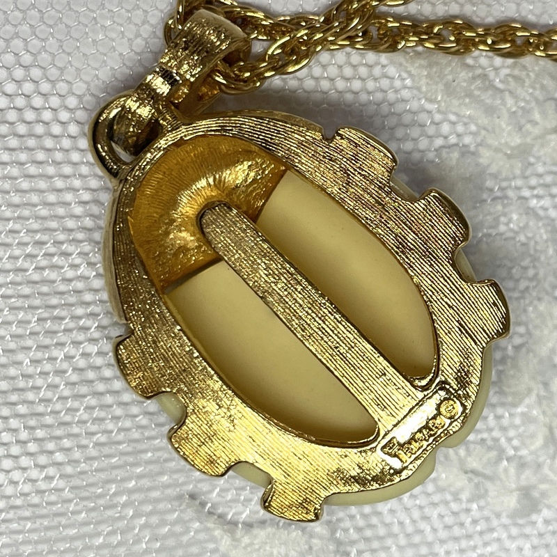 Thumbnail: copy of Crown Trifari Lady Bug Necklace Vintage Pendant Retro Signed Costume Jew