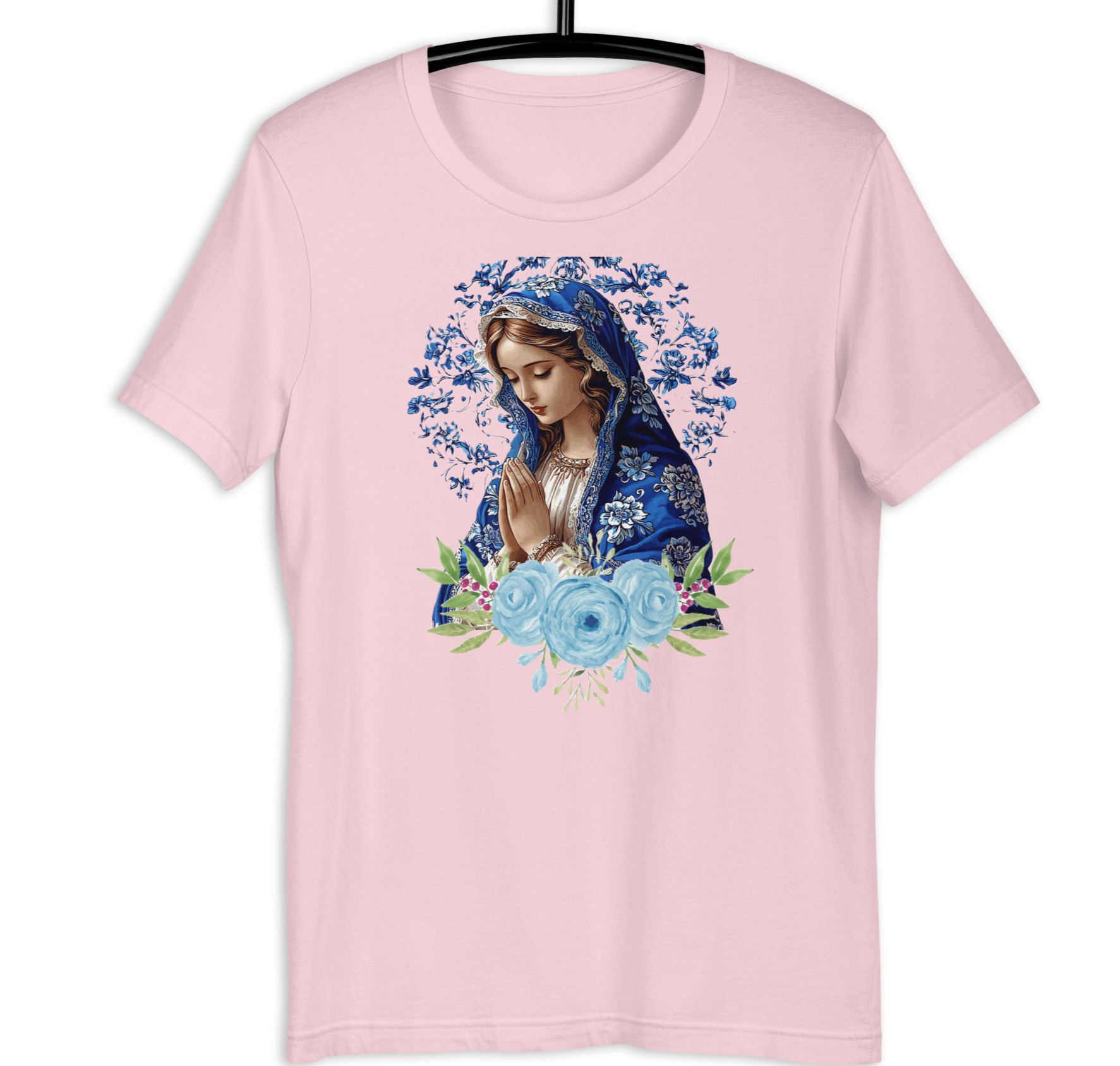 Artistic Virgin Mary T-Shirt Catholic Faith Wearable Art French Mother Mary Tee
