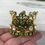 Miniatura: Green Rhinestone Crown for Statues Jeweled Golden Crown Small