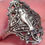 Thumbnail: Vintage Religious Filigree Ring Sterling Silver Madonna Child Jesus