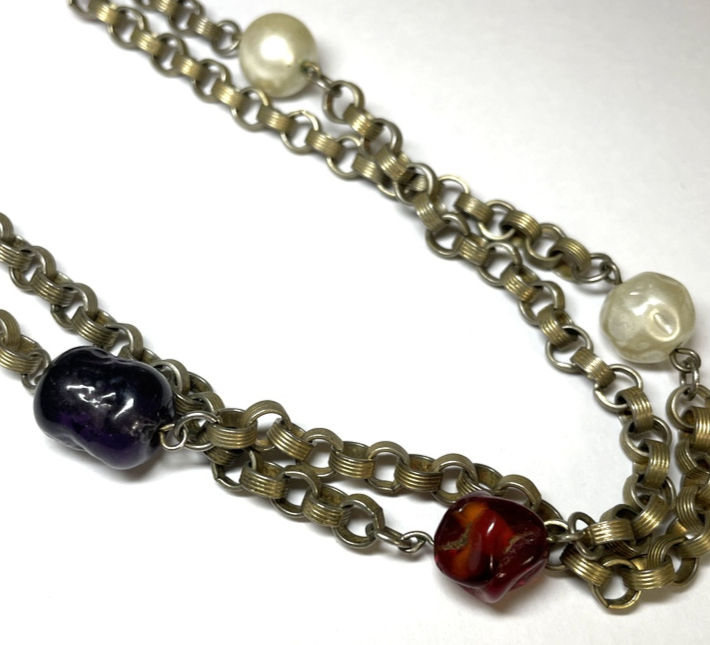 Thumbnail: Vintage Costume Jewelry, Multi-strand Beads, Retro Necklace