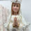 Miniatura: Vintage White Chalkware Virgin Mary Statue, Our Lady of Fatima, Rhinestone Crown