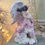 Miniatura: Shabby Pink Angels Statue Glitter Covered Sculpture Pearl Rhinestone Embellished