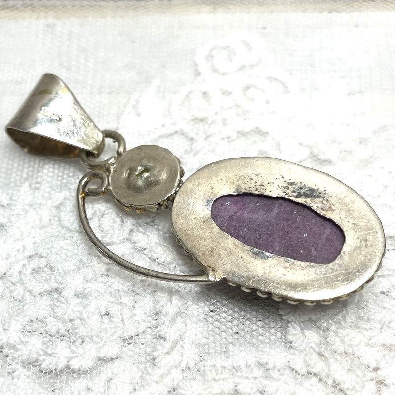 Thumbnail: Vintage Plum Purple Jasper Pendant, Soul Healing Silver Gemstone Jewelry