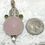Miniatura: Vintage Faceted Pink Chalcedony Pendant Sterling Silver Jewelry, Peace