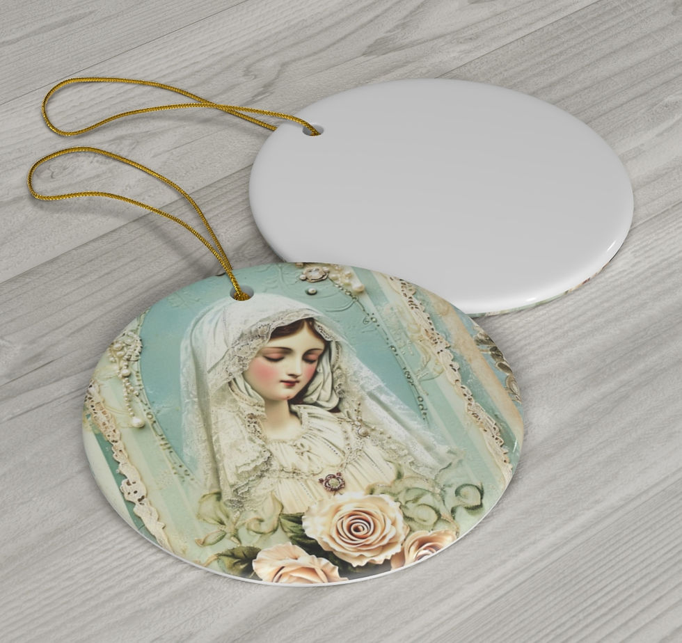 Thumbnail: Christmas Ornament Virgin Mary Shabby Chic French Madonna Catholic Decor Gifts 